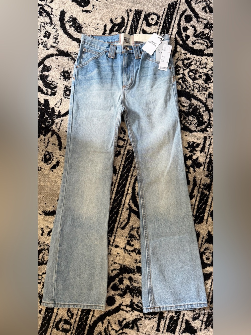 Urban Outfitters Light Baby Blue Denim Jeans with Contrast Stitching